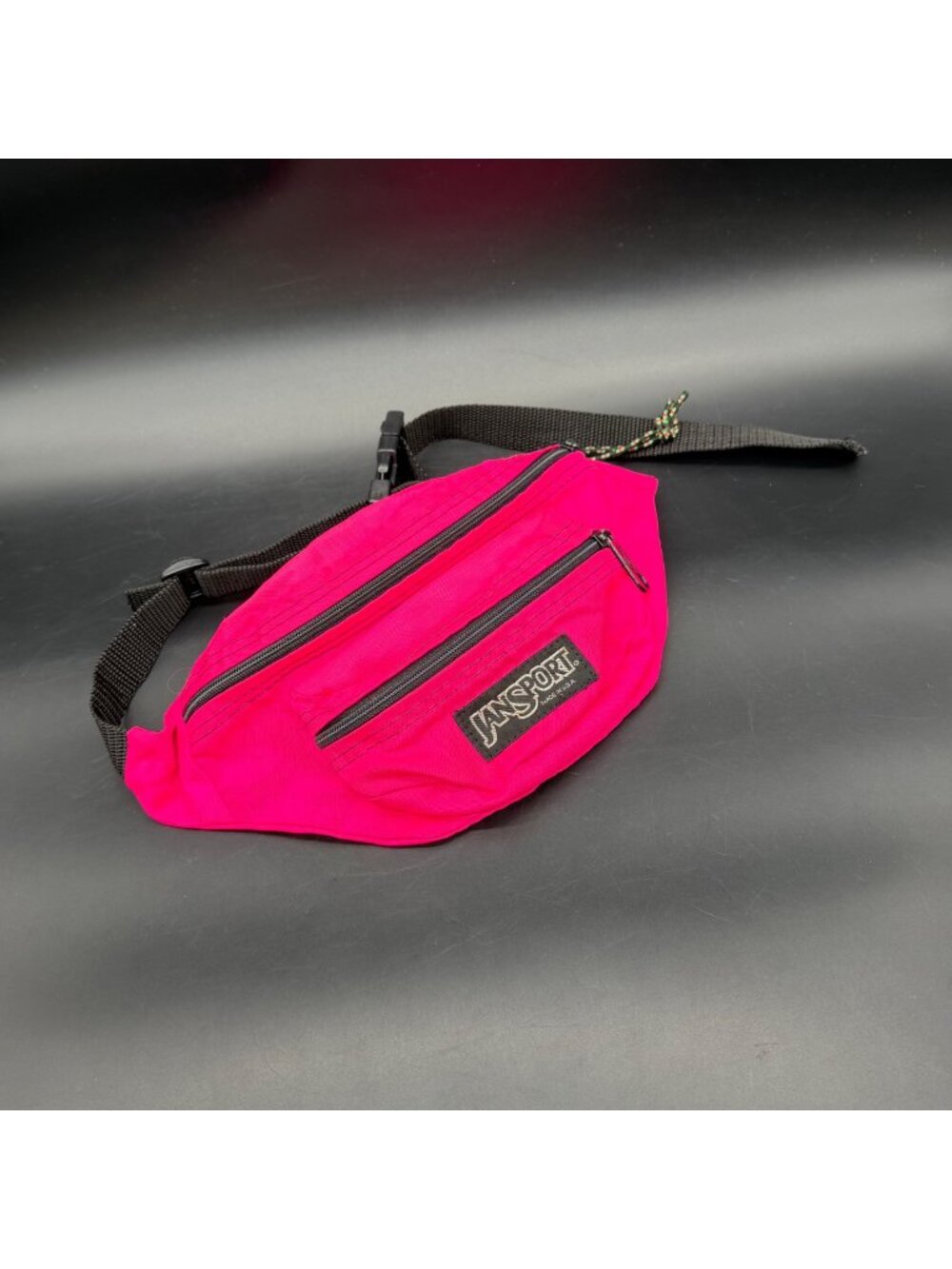 Vintage JanSport Hot Pink Fanny Pack Belt Bag Zipper Pockets USA Travel 1990s